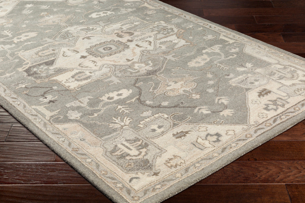 Surya Caesar CAE-1196 Traditional Area Rug, Charcoal, 3' x 12' Runner