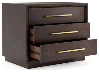 Modrest Manhattan Contemporary Cherry and Gold Nightstand