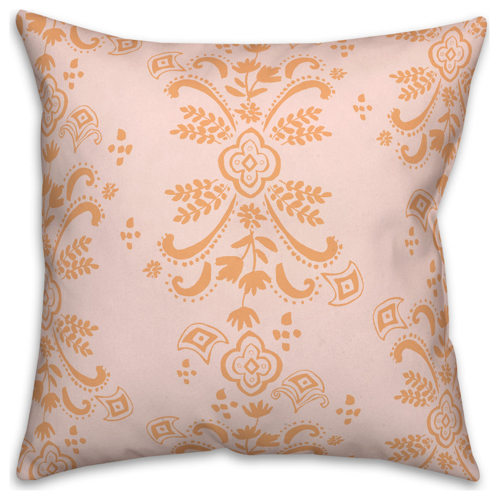 Blue Floral Crest 18x18 Spun Poly Pillow