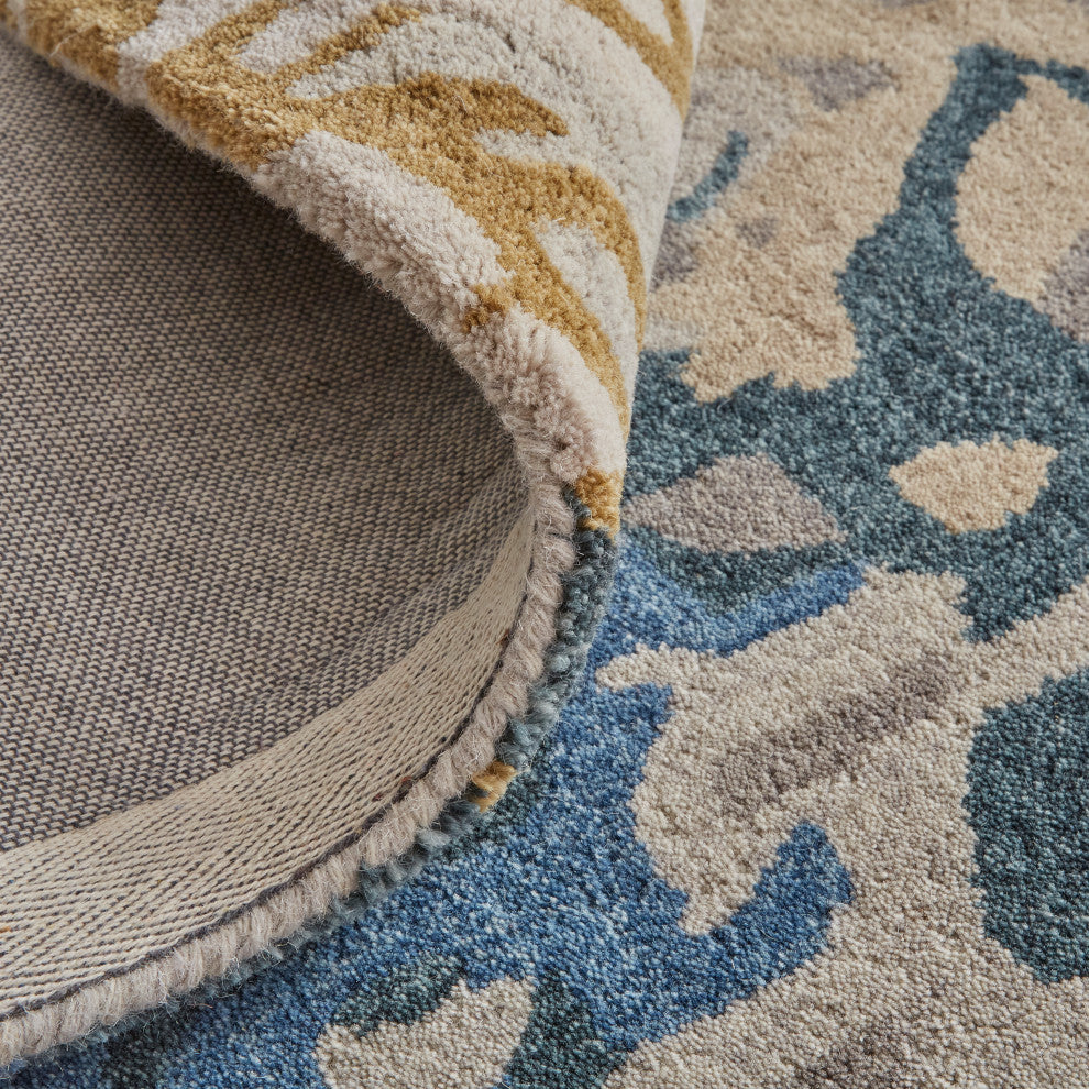 Weave & Wander Everley Wool Rug, Opal Gray/Blue/Bronze, Rug, 4'x6'