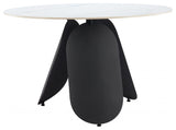 Toru White Faux Marble Sintered Stone Dining Table
