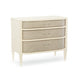 Dress Code, Ivory 3-Drawer Nightstand With Gray Chevron Drawer Fronts
