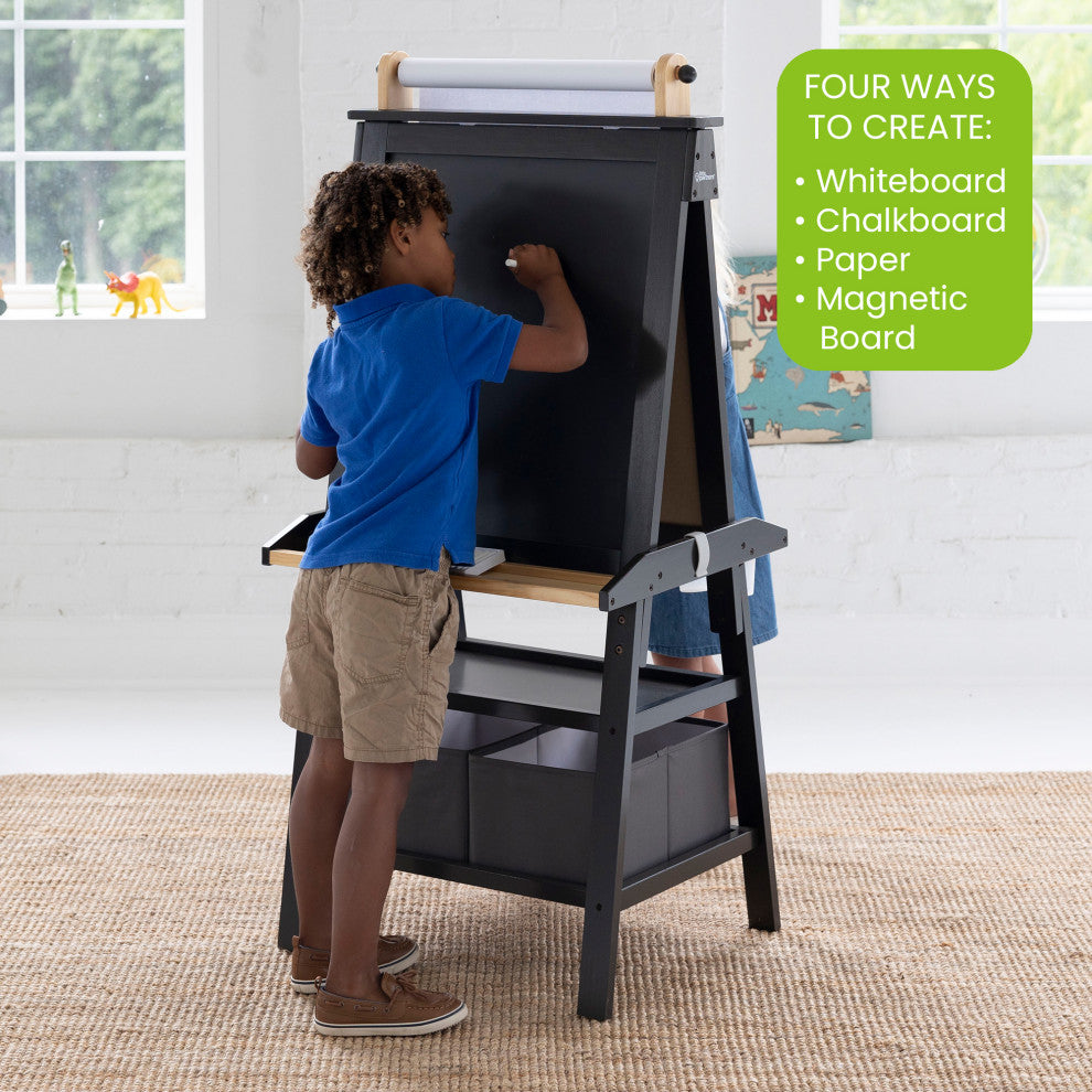 Little Partners Deluxe Learn and Play Art Center, Charcoal With Natural