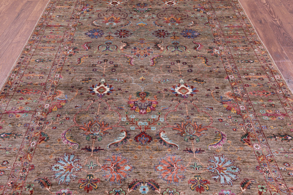 6' 8" X 9' 9" Hand-Knotted Persian Tabriz Wool Rug Q10059