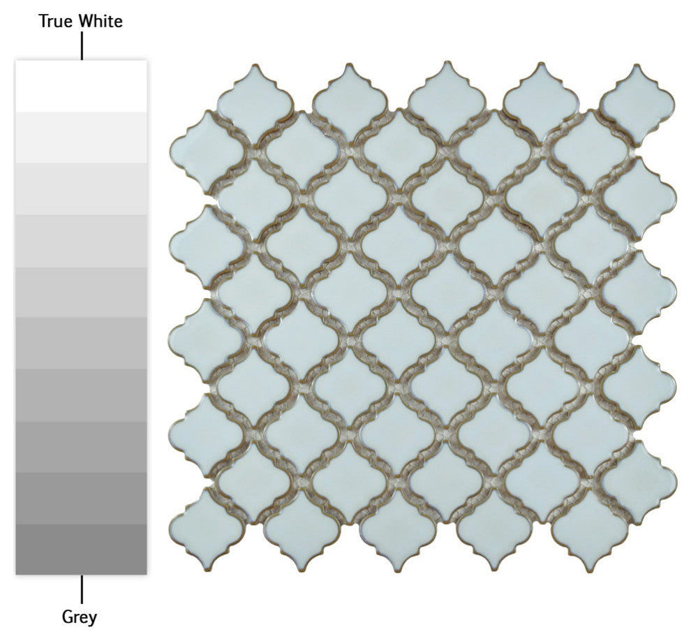 Hudson Tangier Mosaic Floor and Wall Tile, Silk White, Sample