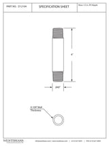 1/2"x4" IPS Pipe Nipple, Matte Black