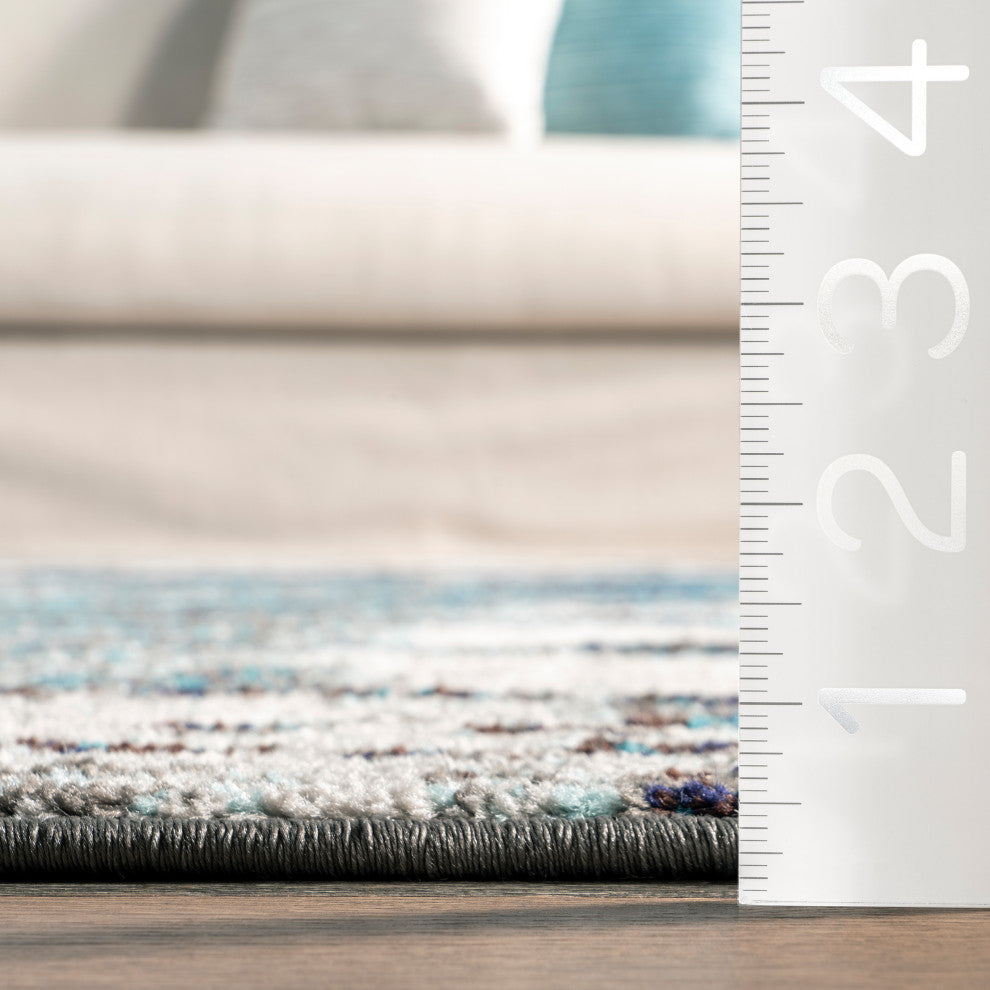 Nuloom Winter Abstract Area Rug, Teal 6'7"x9'
