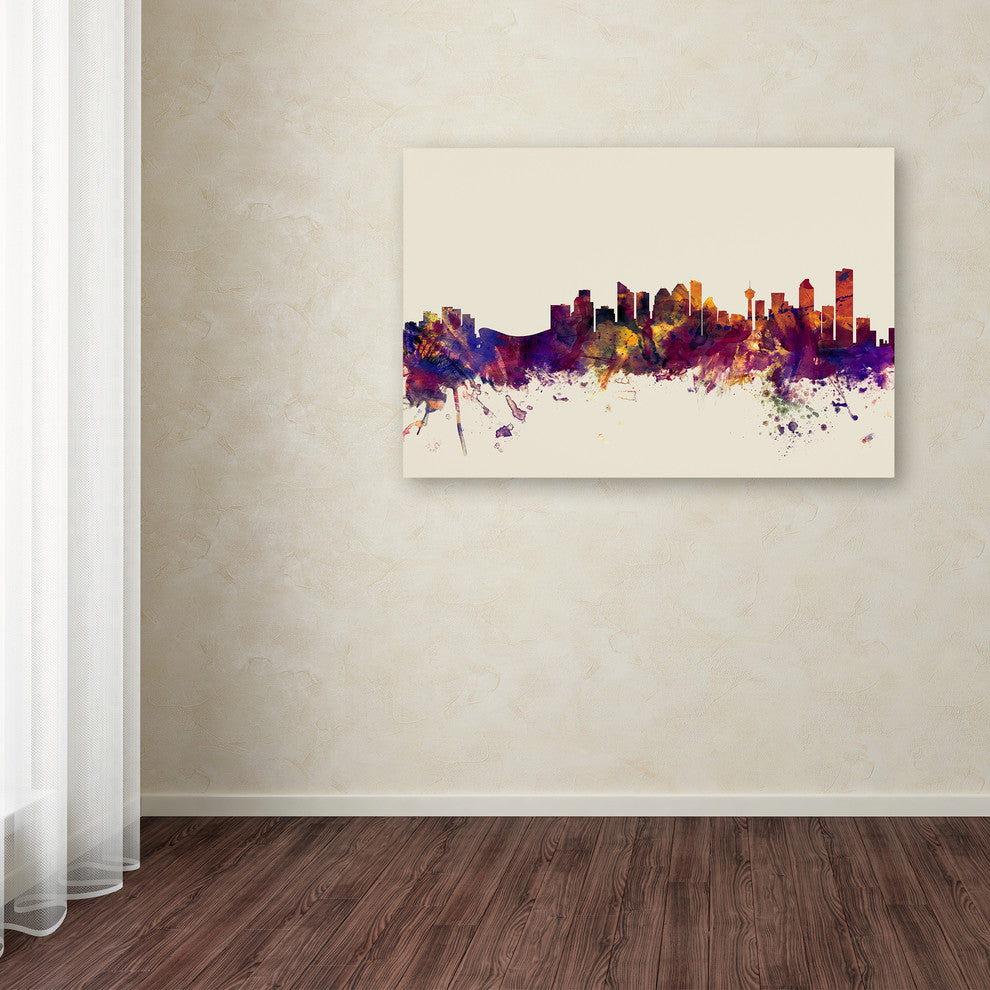 Michael Tompsett 'Calgary Canada Skyline' Canvas Art, 24"x16"