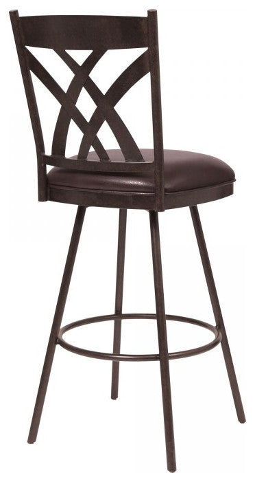 Dover 26" Counter Height Barstool, Auburn Bay and Brown Faux Leather