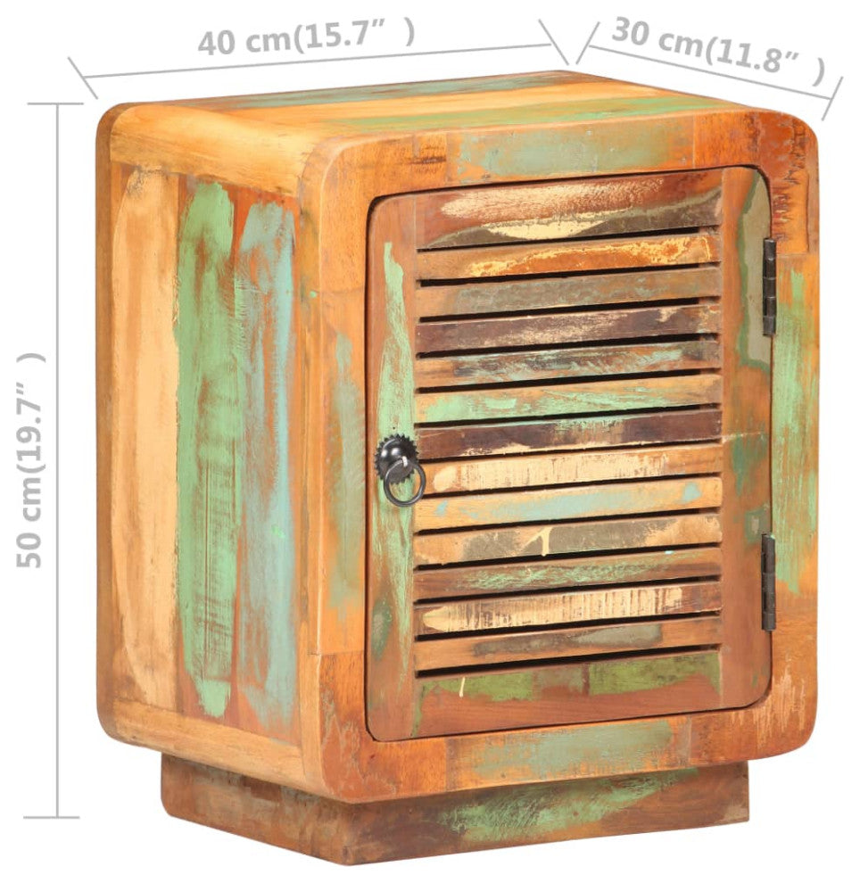 vidaXL Nightstand Storage Bedside Cabinet Nightstand Solid Reclaimed Wood