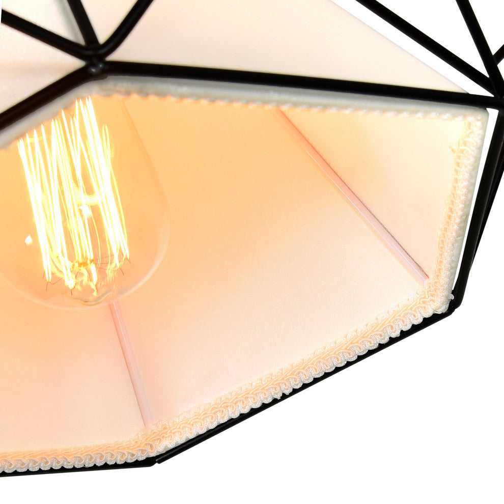 Diamond 1 Light Down Pendant With Black Finish