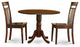 Dlca3-Mah-W 3-Piece Kitchen Nook Dining Set-Small Table and 2 Dining Chairs