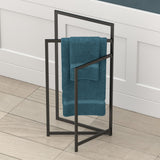 Floor Towel Holder 2 Fold, Matte Black