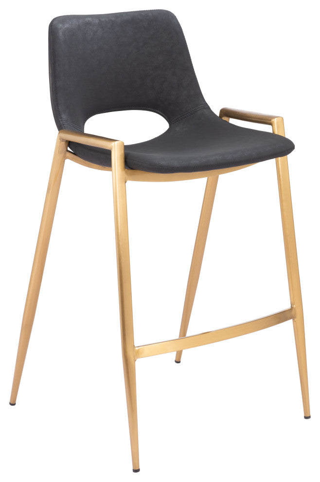 Desi Counter Stool (Set of 2) Black & Gold