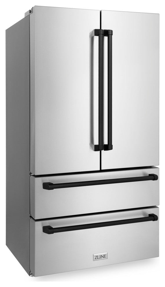 ZLINE 36" French Door Refrigerator With Ice Maker, Stainless RFMZ-36-MB
