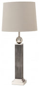 Set of 2 Modern Distressed Gray and Silver Table Lamps