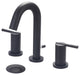 i2v Two Handle Widespread Bathroom Sink Faucet, Matte Black, Braass Pop-Up Drain