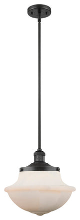Large Oxford 1-Light Mini Pendant, Matte Black, Matte White