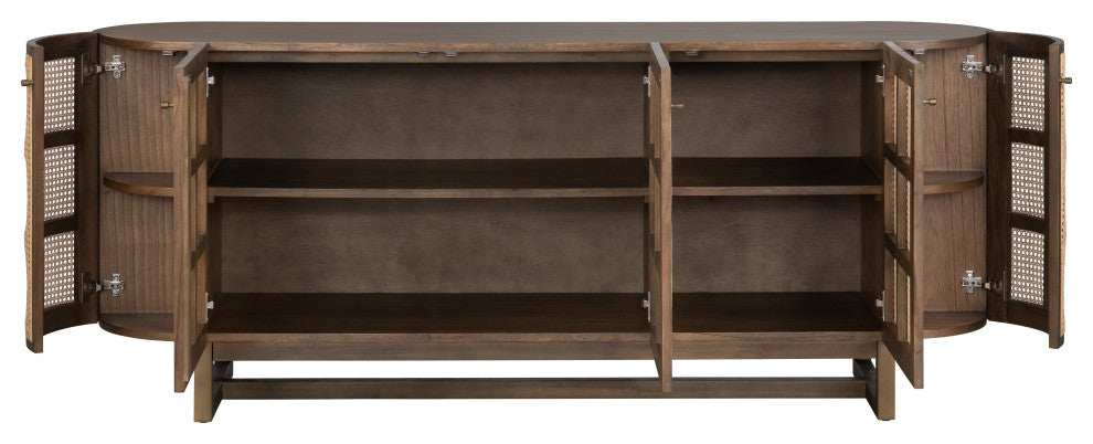 Oval Shaped Five Door Media Credenza Sideboard