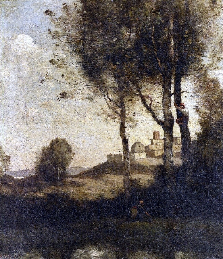 Jean-Baptiste-Camille Corot Les denicheurs Toscans Wall Decal