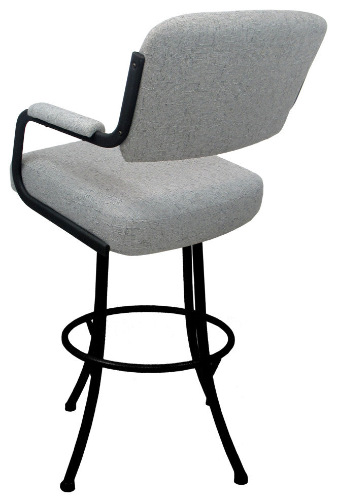 Swivel Counter Metal Bar Stool, Hemsath Slate - Black, 26"