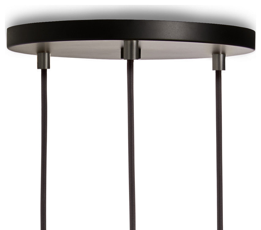 Small Canopy Black, Graphite Grip With 3 Graphite Pendants & 3 Voronoi II