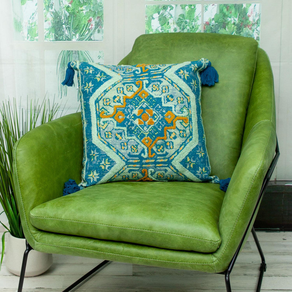 Parkland Collection Lotus Teal Throw Pillow