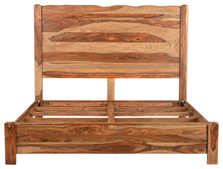 Damian Live Edge Solid Wood Panel Bed, Brown, King