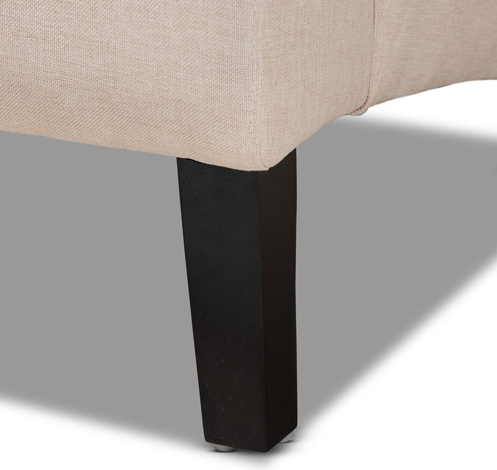 Dorais Transitional Beige Fabric Upholstered Accent Chair