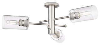 Innovations Crown Point 3 34" Flush Mount Satin Nickel