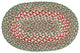 Green/Burgundy Oval Placemat, 13"x19"