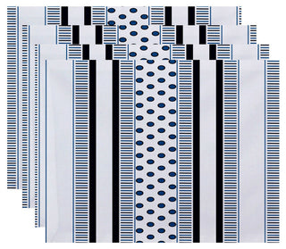 Comb Dot, Stripe Print Placemat, Navy Blue
