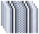 Comb Dot, Stripe Print Placemat, Navy Blue