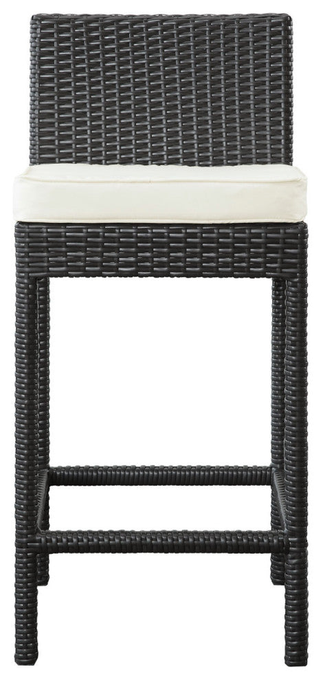 Espresso White Lift Bar Stool Outdoor Patio Set of 2