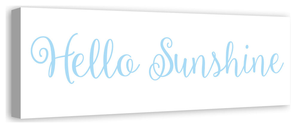 Hello Sunshine 12"x36" Canvas Wall Art, Blue