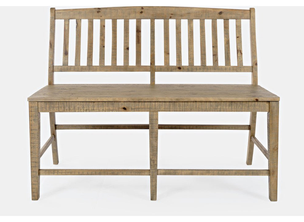 Carlyle Crossing Modern Rustic Solid Wood Slatback Counter Height Bench