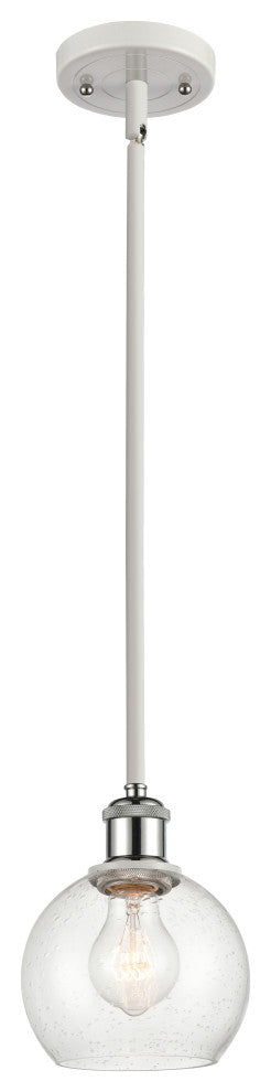 Innovations 516-1S-WPC-G124-6-LED 1 Light Pendant, White, Polished Chrome