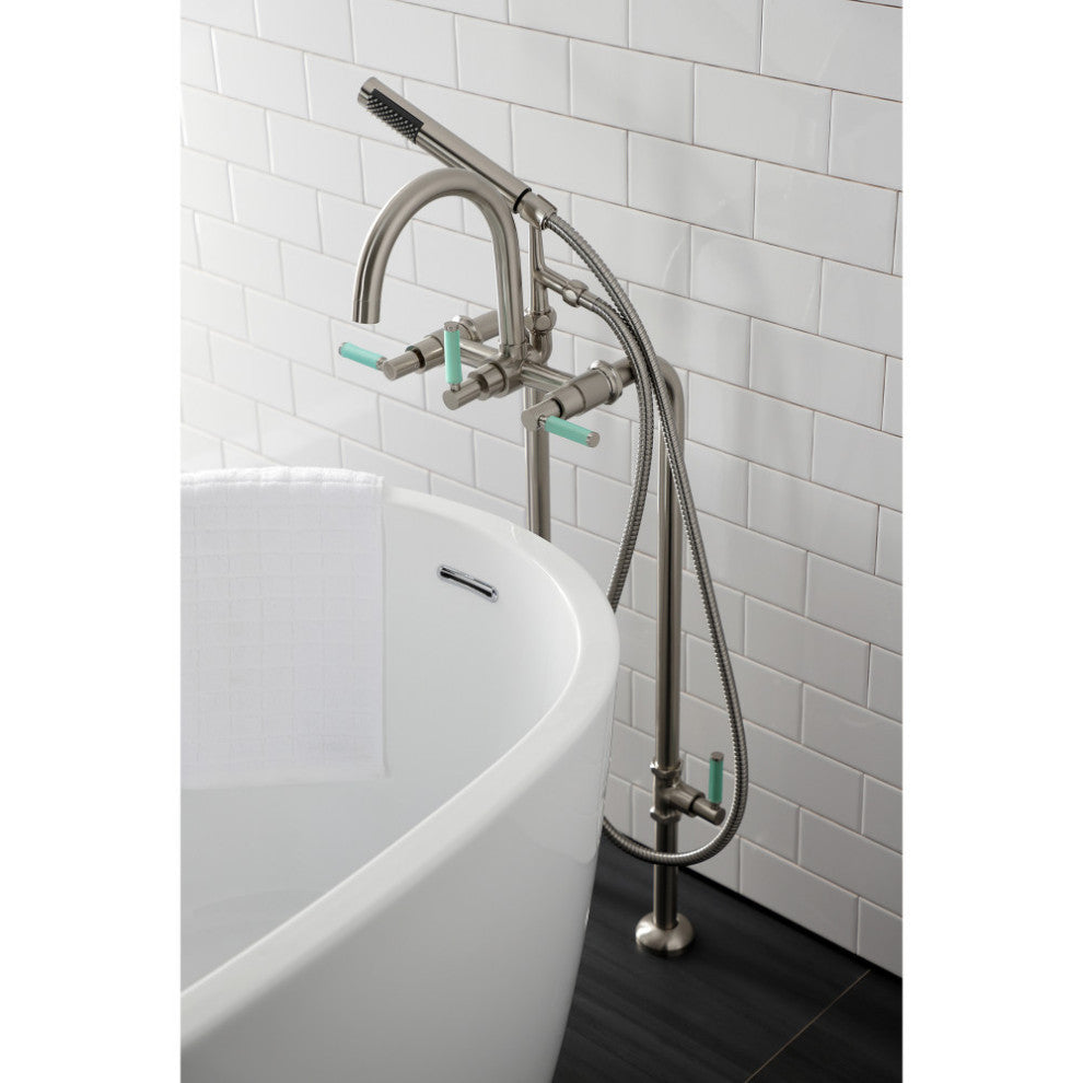 CCK8108DKL Freestanding Tub Faucet With Supply Line, Stop Valve, Brushed Nickel