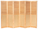 6' Tall Adjustable Shutter Room, Natural, 6 Panel