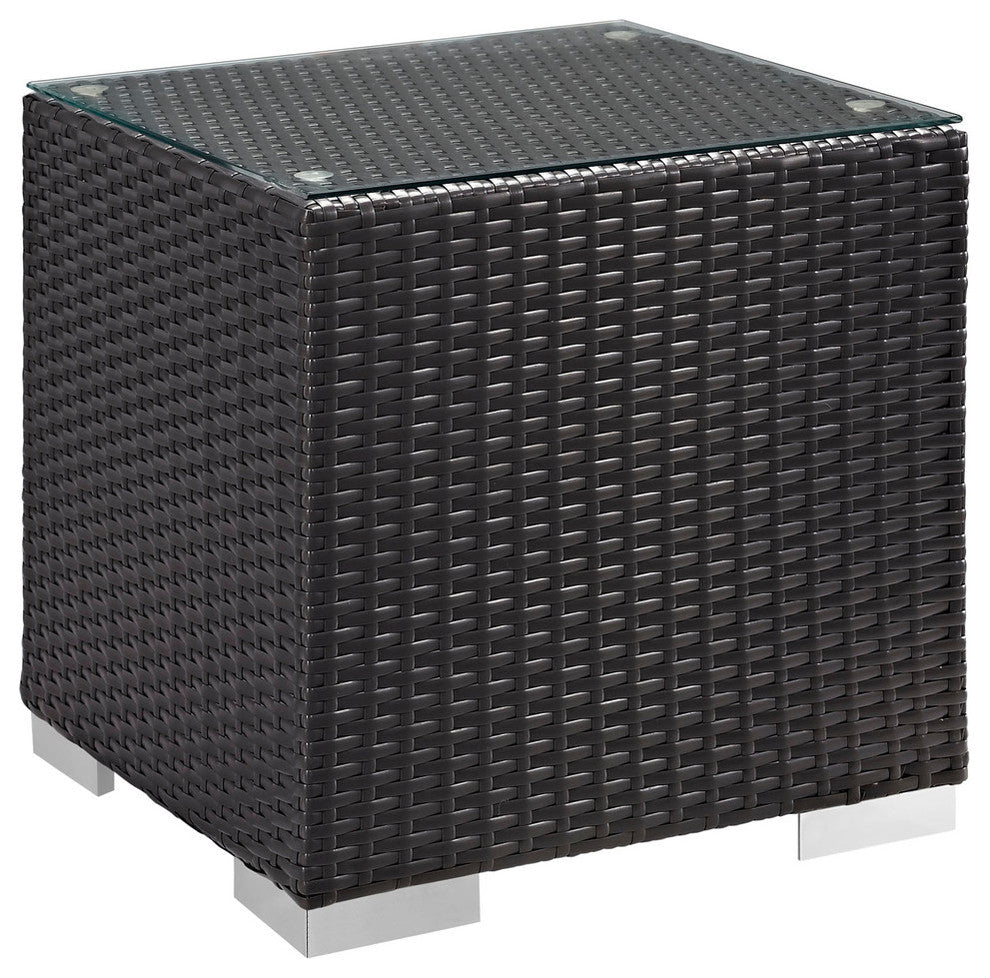 Modern Contemporary Outdoor Patio Sectional Set, Peridot, Synthetic Rattan