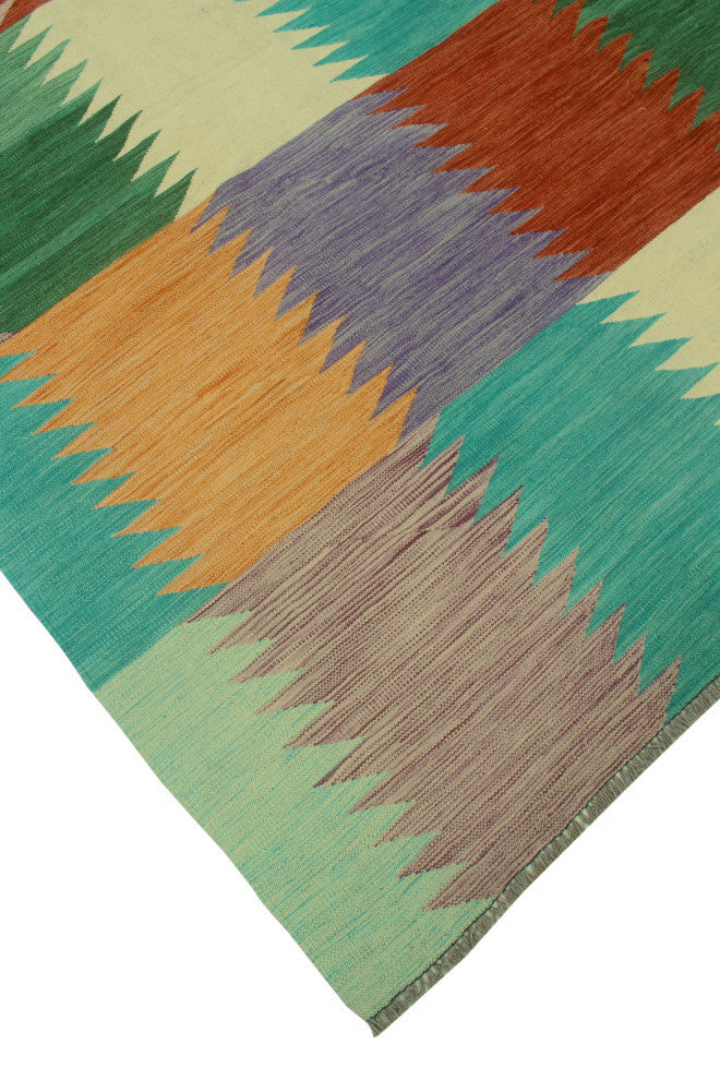 Winchester Kilim Clay Rust/Blue Rug, 7'11x9'8