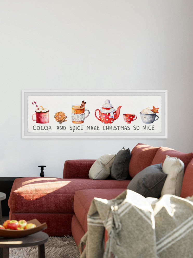 "Cocoa and Spice Are Nice" Framed Painting Print, 45x15