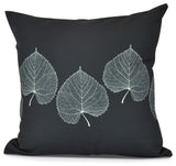 Leaf Print 2, Floral Print Pillow, Black , 26" x 26"