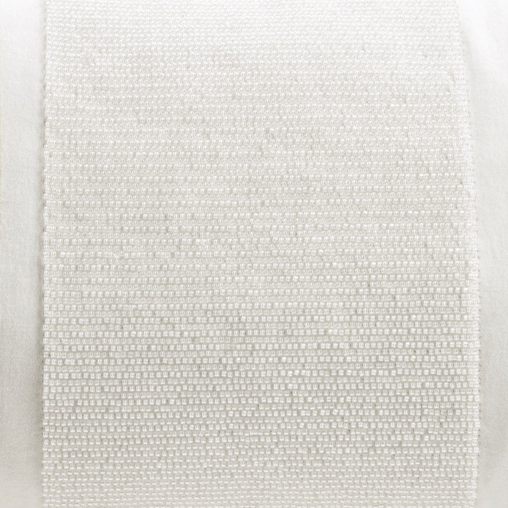 Croscill Home Canova Cotton Velvet Oblong Pillow, White
