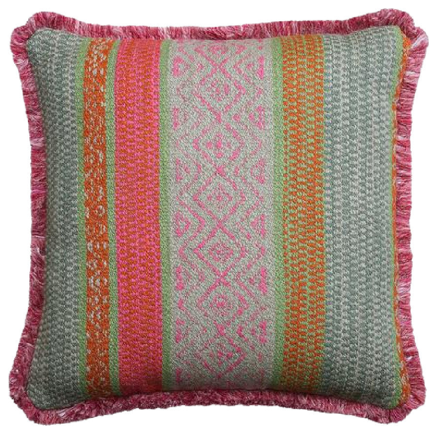 Decorative Pink Handwoven Throw Pillow | Andrew Martin Pampas