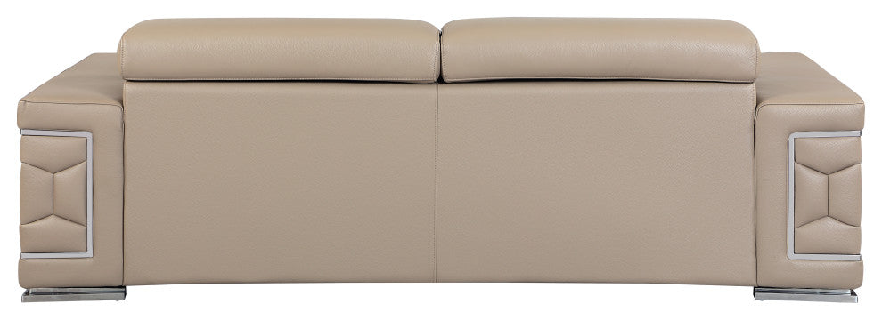 Rome Contemporary Genuine Italian Leather Sofa Beige