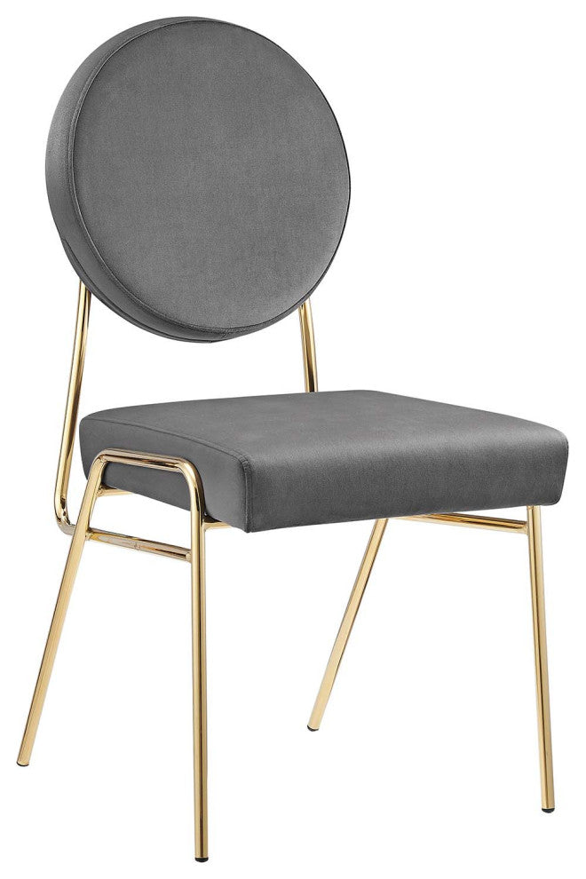 Craft Performance Velvet Dining Side Chair, Gold Gray