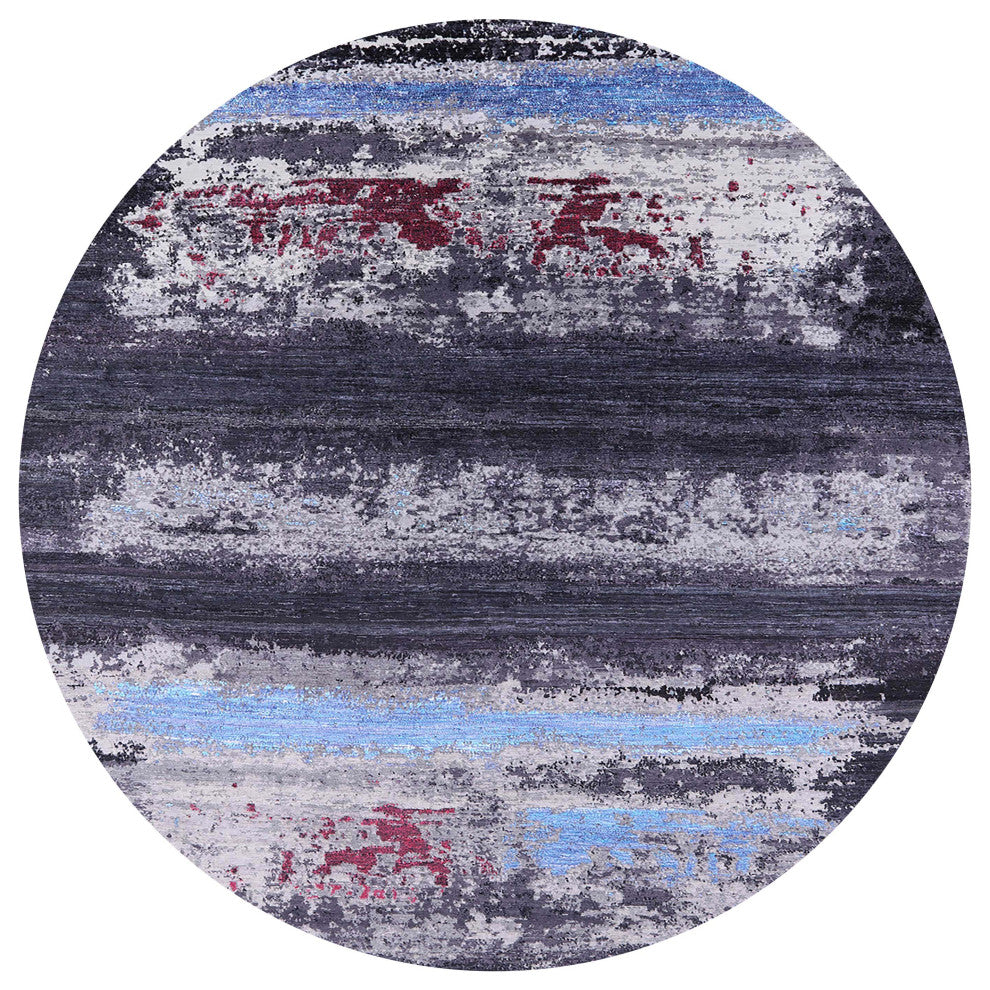 Ahgly Company Indoor Round Mid-Century Modern Area Rugs, 8' Round