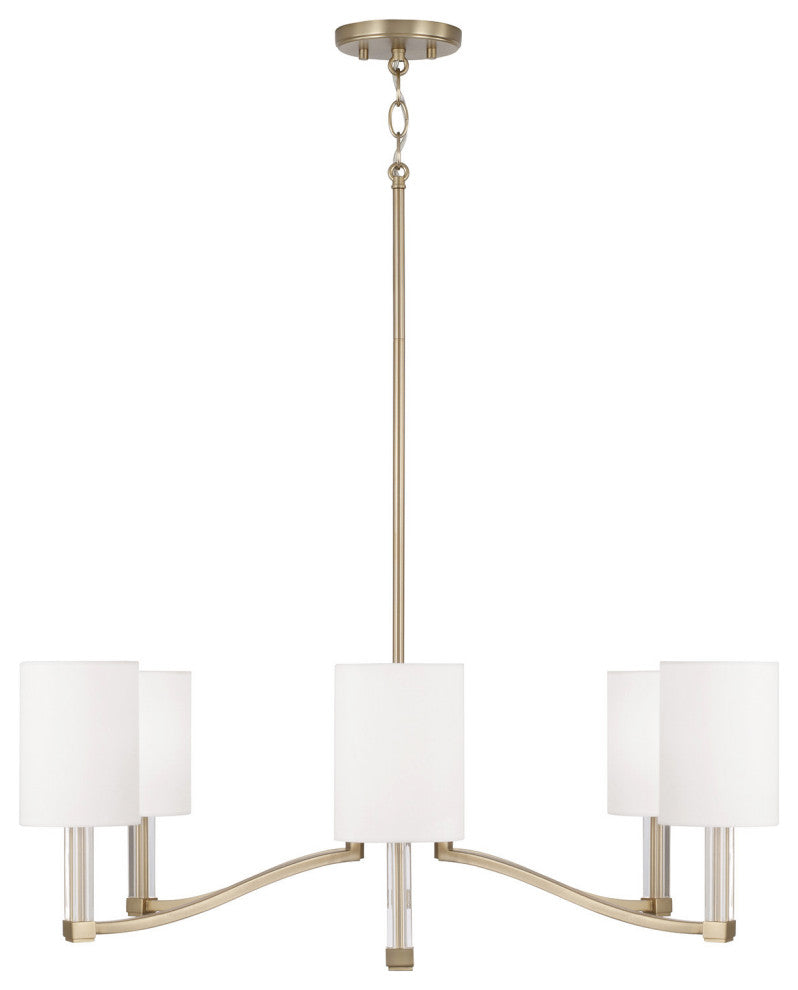 Capital Lighting 457061-715 Ingrid 6 Light 32"W Chandelier - Matte Brass