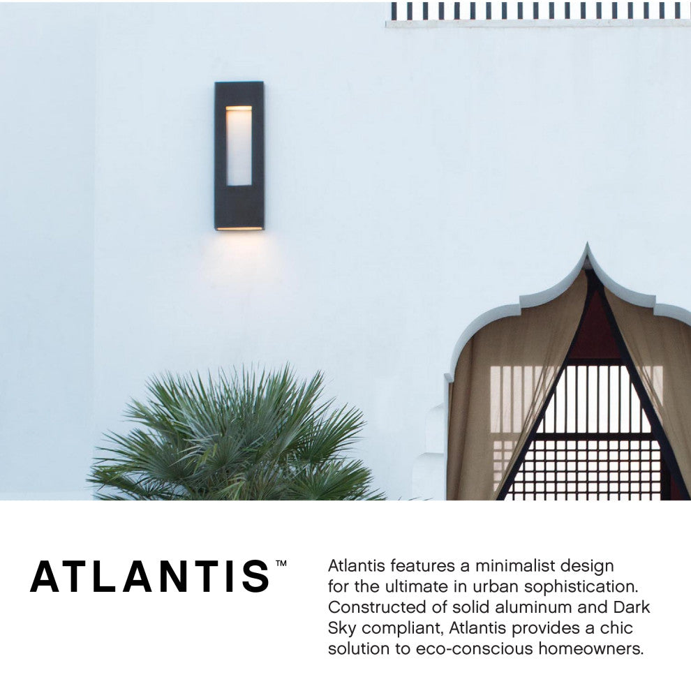 Hinkley Atlantis Medium Wall Mount Lantern, Satin Black